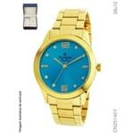 Ficha técnica e caractérísticas do produto Relógio Champion Dourado Feminino Fundo Azul C/ Kit Cn25145y