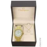 Ficha técnica e caractérísticas do produto Relógio Champion Dourado Feminino Pequeno Kit Novo Cn25127w