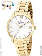 Ficha técnica e caractérísticas do produto Relógio Champion Dourado Feminino + Pulseira CN25163S