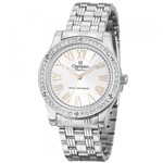 Ficha técnica e caractérísticas do produto Relógio Champion Elegance Prata Strass Rose Cn27287q