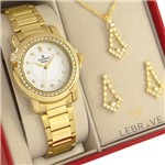 Ficha técnica e caractérísticas do produto Relógio Champion Feminino Dourado Branco CN29141W 1 Ano de Garantia Prova D'Água