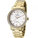 Ficha técnica e caractérísticas do produto Relógio Champion Feminino Dourado C/ Strass CN29427H