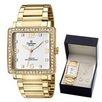 Ficha técnica e caractérísticas do produto Relógio Champion Feminino Dourado CH25696W + Colar e Brinco 18k