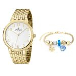 Ficha técnica e caractérísticas do produto Relógio Champion Feminino Dourado Cn29911s+ Pulseira Berloque