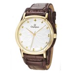 Relogio Champion Feminino Dourado com Pulseira Couro Cn20364w