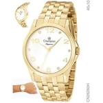 Ficha técnica e caractérísticas do produto Relógio Champion Feminino Dourado E Branco Cn26260h