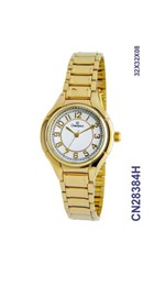 Ficha técnica e caractérísticas do produto Relógio Champion Feminino Dourado Fundo Branco Cn28384h