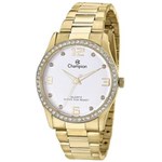 Ficha técnica e caractérísticas do produto Relógio Champion Feminino Dourado Strass CN29043H