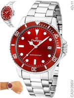 Ficha técnica e caractérísticas do produto Relógio Champion Feminino Prata Fundo Vermelho Ca31266v