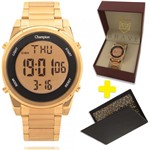 Ficha técnica e caractérísticas do produto Relógio Champion Feminino Rose Digital Smart Prova D'água CH40071X + Carteira