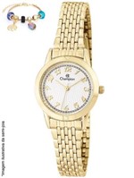 Ficha técnica e caractérísticas do produto Relógio Champion Feminino Social Dourado Cn27643s + Pulseira Bijuteria