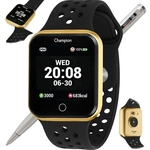 Ficha técnica e caractérísticas do produto Relógio Champion Smartwatch Bluetooth 4.0 CH50006U Dourado/Preto