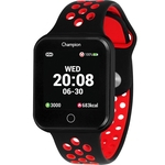 Relógio Smartwatch Champion Bluetooth 4.0 Preto Pulseira Preta e Vermelha CH50006V