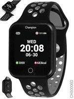 Relógio Champion Smartwatch Preto Detalhes Cinza na Pulseira
