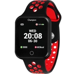 Ficha técnica e caractérísticas do produto Relógio Champion Smartwatch Bluetooth 4.0 Preto Ch50006v com pulseira preta/vermelha