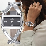 Ficha técnica e caractérísticas do produto Relógio cinto de senhoras de moda de diamantes relógio esqueleto oco das mulheres