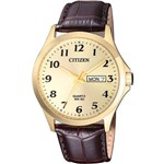 Relógio Citizen Masculino Tz20813x Dourado Couro Analogico