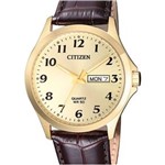 Ficha técnica e caractérísticas do produto Relógio Citizen Masculino Tz20813x Dourado Couro Analogico