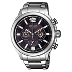 Ficha técnica e caractérísticas do produto Relógio Citizen TZ20911T Eco-Drive cronógrafo masculino prata mostrador preto