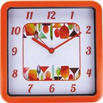 Ficha técnica e caractérísticas do produto Relógio 23cm Quadrado Médio Cazza Jantar