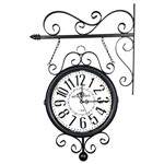 Ficha técnica e caractérísticas do produto Relógio com Suporte para Pendurar Face Dupla Retrô - Estação Ferroviária Hotel Paris 1929