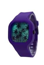 Relógio Bewatchoficial Pulseira de Silicone Roxo Coqueiro