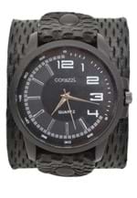 Relógio Corazzi Leather Deluxe Bracelete Preto