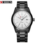 Relógio Curren 8091b Unissex Luxo com Calendário Branco
