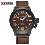 Relógio Curren 8270 Masculino Black Café Pulseira de Couro