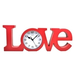 Ficha técnica e caractérísticas do produto Relógio De Bancada Love Home Vermelho 15 cm