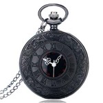 Ficha técnica e caractérísticas do produto Relógio de Bolso Steampunk Corrente Vintage - Preto