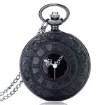 Ficha técnica e caractérísticas do produto Relógio de Bolso Steampunk Preto com Corrente Vintage