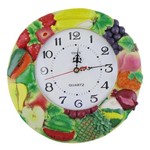 Ficha técnica e caractérísticas do produto Relógio de Cozinha em Resina com Frutas Tropicais
