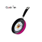 Ficha técnica e caractérísticas do produto Relógio de Cozinha Omelette Pan Wall Clock - Rosa