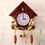 Ficha técnica e caractérísticas do produto Relógio de Cuco de Madeira Antigo Pássaro Tempo Bell Balanço Relógio de Alarme de Parede Decoração para Casa