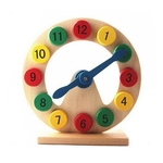 Ficha técnica e caractérísticas do produto Relógio de madeira colorida para crianças aprendem a Preschool Time didáctico Montessori material Gostar