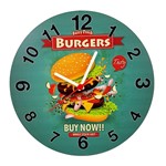 Relógio de Madeira Mdf 28cm Burgers Buy Now - Naira - Ddp/pre/ddp