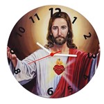 Relógio de Madeira Mdf 28cm Jesus - Naira - Ddm/pre/ddp