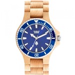 Relógio de Madeira Wewood Date Mb Beige Blue - Wwd14