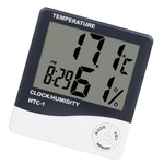 Ficha técnica e caractérísticas do produto Relógio De Medidor De Umidade De Temperatura Digital LCD Termômetro Higrômetro Interno