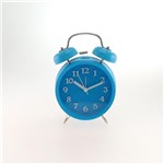 Relógio de Mesa Azul Claro Plástico 18x12 Cm - Ponto Sul
