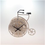Relógio de Mesa Bicicleta Branca Plástico 17x17 Cm - Maisaz