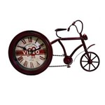 Ficha técnica e caractérísticas do produto Relógio de Mesa Bicicleta Vermelha em Metal Vintage