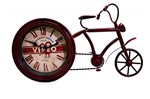 Ficha técnica e caractérísticas do produto Relógio De Mesa Bicicleta Vermelha Em Metal Vintage