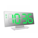 Relógio de Mesa Branco Display Led Verde Hora Data Alarme