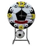 Ficha técnica e caractérísticas do produto Relógio de Mesa C/ Base em Aço Inox Bola de Futebol
