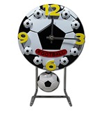 Ficha técnica e caractérísticas do produto Relógio de Mesa C/Base em Aço Inox Bola de Futebol