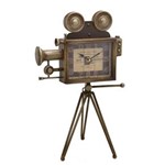 Ficha técnica e caractérísticas do produto Relógio de Mesa Câmera Fotográfica Vintage 46cm - Dourado