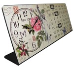 Ficha técnica e caractérísticas do produto Relogio de Mesa com Calendario Tema New York Vintage Retro Deco - Braslu