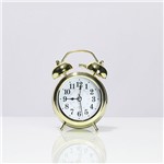 Relógio de Mesa com Despertador Pequeno Dourado - Arrivo Mobile